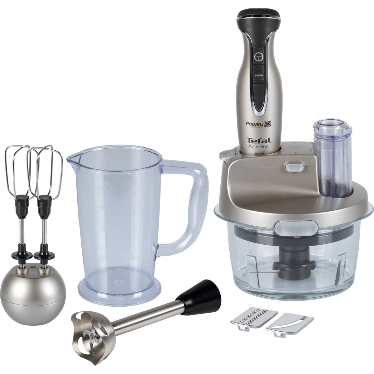 110000085235391.jpg Tefal Powelix Activflow Expert 4 Bıçaklı 1500 Watt Cam Hazneli Blender Seti - Gümüş - Görsel 1