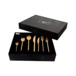 Jumbo 8100 Titanyum Gold 84 Parça 12 Kişilik Çatal Kaşık Bıçak Seti Deri