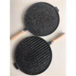 Marateks Çift Taraflı Tava Granit 34 cm Döküm Bazlama Gözleme Izgara Tavası