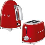 Smeg Kırmızı Kettle ve 1x2 Ekmek Kızartma Makinesi Seti