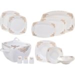 Emsan Melis 60 Parça 12 Kişilik Gümüş Desenli Porselen Yemek Takımı – Şık Tasarım ve Uzun Ömürlü Kullanım - Görsel 3