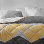 Yataş Bedding Çift Kişilik Uyku Seti %100 Pamuk 195x215 cm Gri Sarı Soyut Geometrik Çift Taraflı - Görsel 2