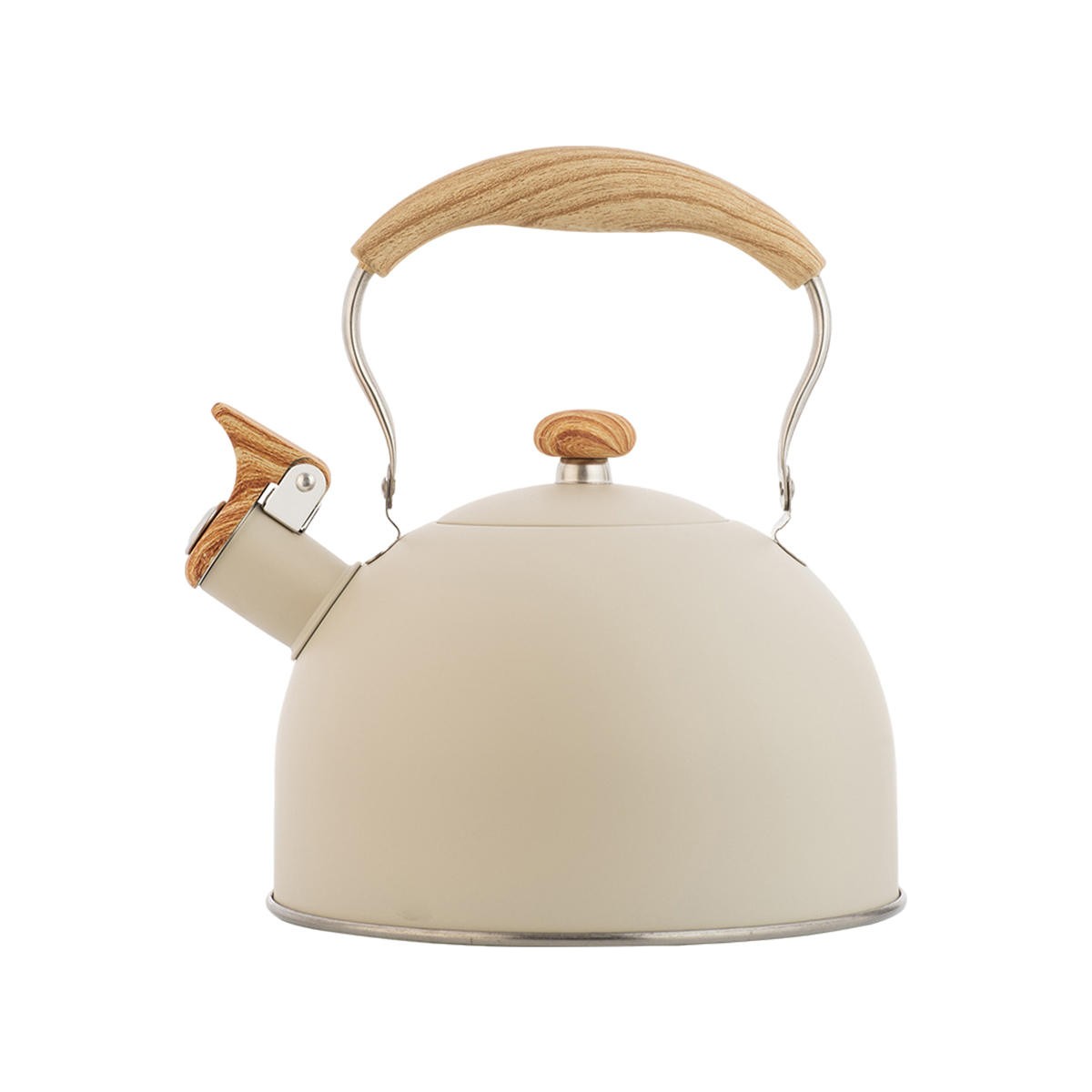 110000103099132.jpg Elaccent F Fityle Paslanmaz Çelik Ahşap Saplı Çaydanlık - Beyaz (Yurt Dışından) - Görsel 1