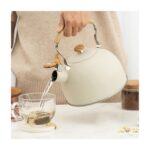 Elaccent F Fityle Paslanmaz Çelik Ahşap Saplı Çaydanlık - Beyaz (Yurt Dışından) - Görsel 2