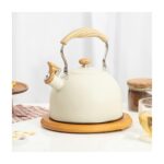 Elaccent F Fityle Paslanmaz Çelik Ahşap Saplı Çaydanlık - Beyaz (Yurt Dışından) - Görsel 5