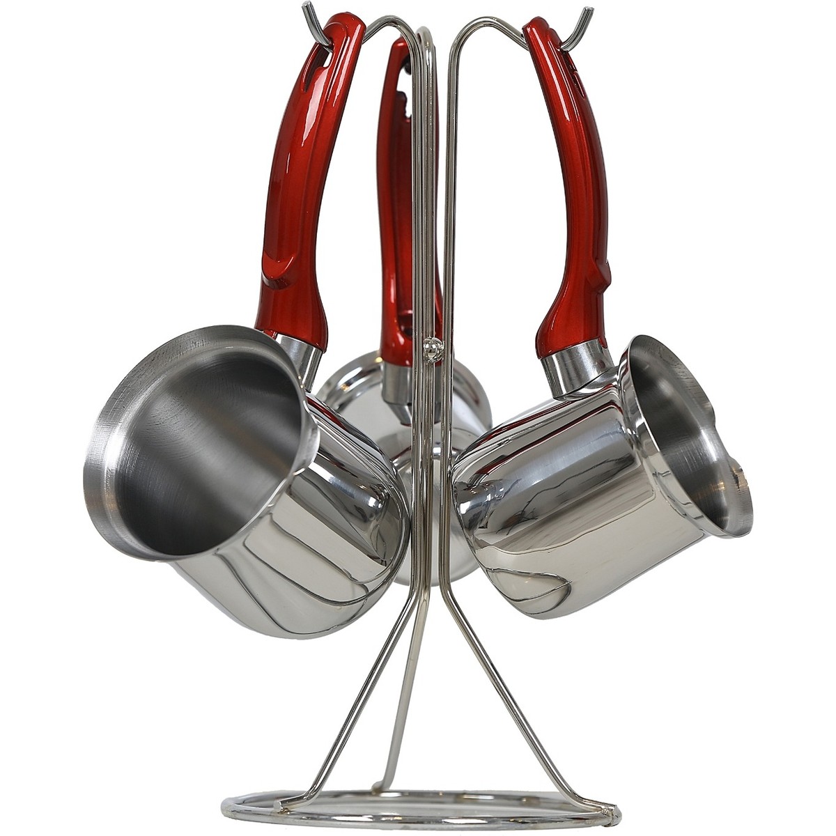 110000106711147.jpg Şahset 4 Parça Paslanamz Çelik Kule Cezve Takımı - Görsel 1