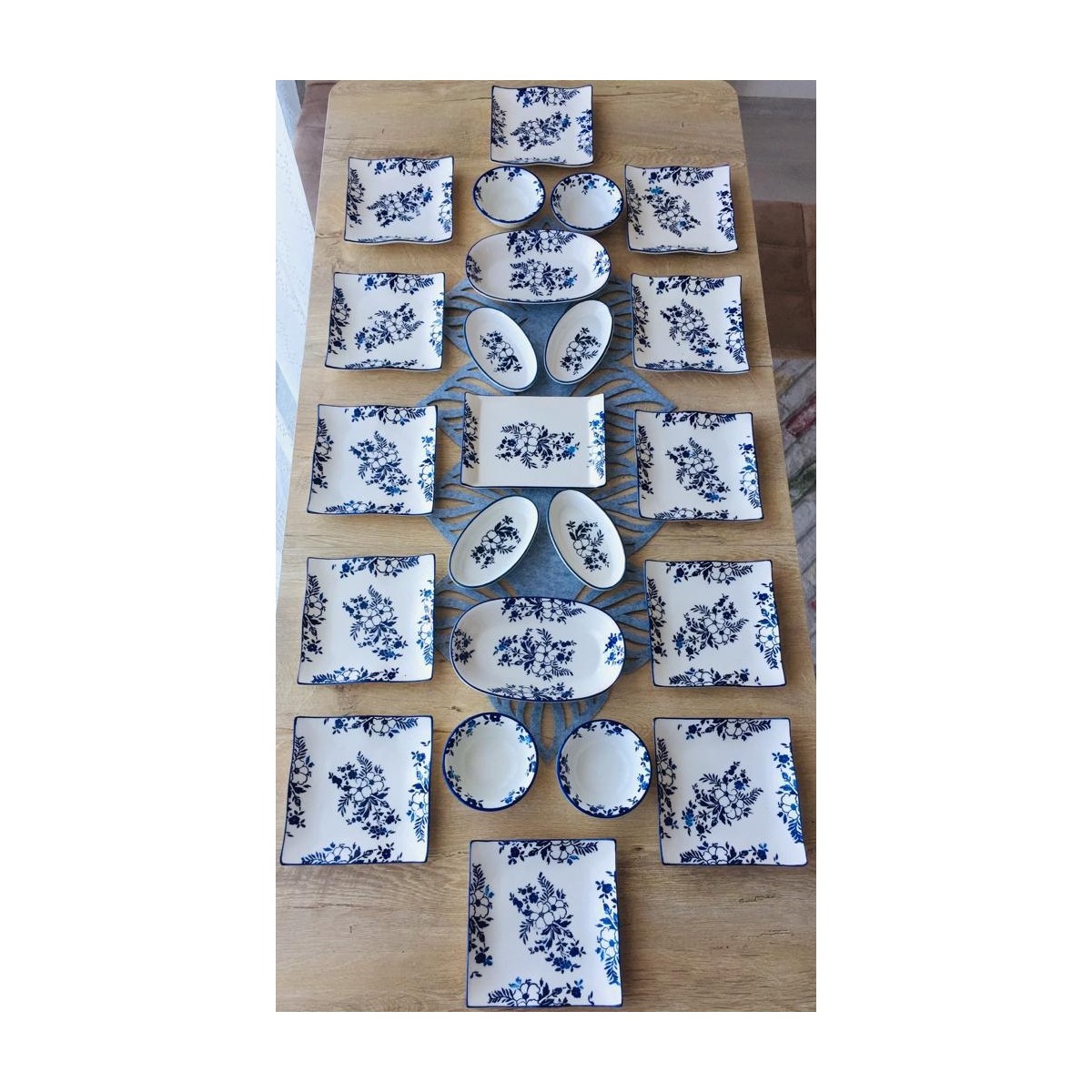 110000111596067.jpg Venüs Home Yasemin Desen 12 Kişilik 23 Parça Kahvaltı Takımı - Görsel 1