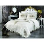 Finezza Jülide Polyester Pamuk Krem Pike Takımı Çift Kişilik 6 Parça - 699
