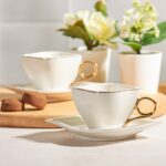 Emsan Sonsuz Aşk 2 Kişilik Kahve Fincan Takımı Beyaz Gold 100 ml - Görsel 2