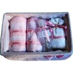Finezza Marin Kadife Dantelli Dekoratif Havlu&Kese&Esans Şisesi&Sandıklı Set 5 Parça Krem/Pudra - 763 - Görsel 2