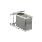 Pelikan 21200 Raylı Dolap Içi Çöp Kovası 14+14 Lt (28 Lt) Pelikan Steely 21200