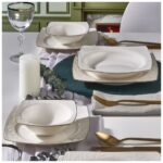 Güral Porselen Vivente 8 Parça 2 Kişilik Bone Yemek Takımı -  Gold