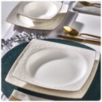 Güral Porselen Vivente 8 Parça 2 Kişilik Bone Yemek Takımı -  Gold - Görsel 2