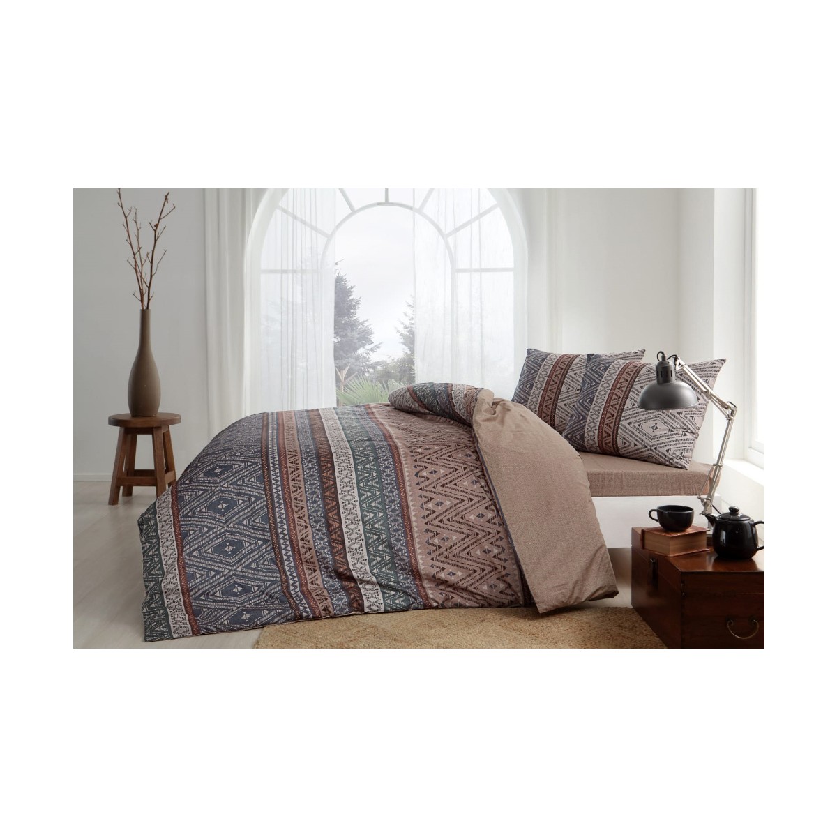 110000143333139.jpg Taç Nevresim Takımı King Size Ranforce Arturo Taba - Görsel 1