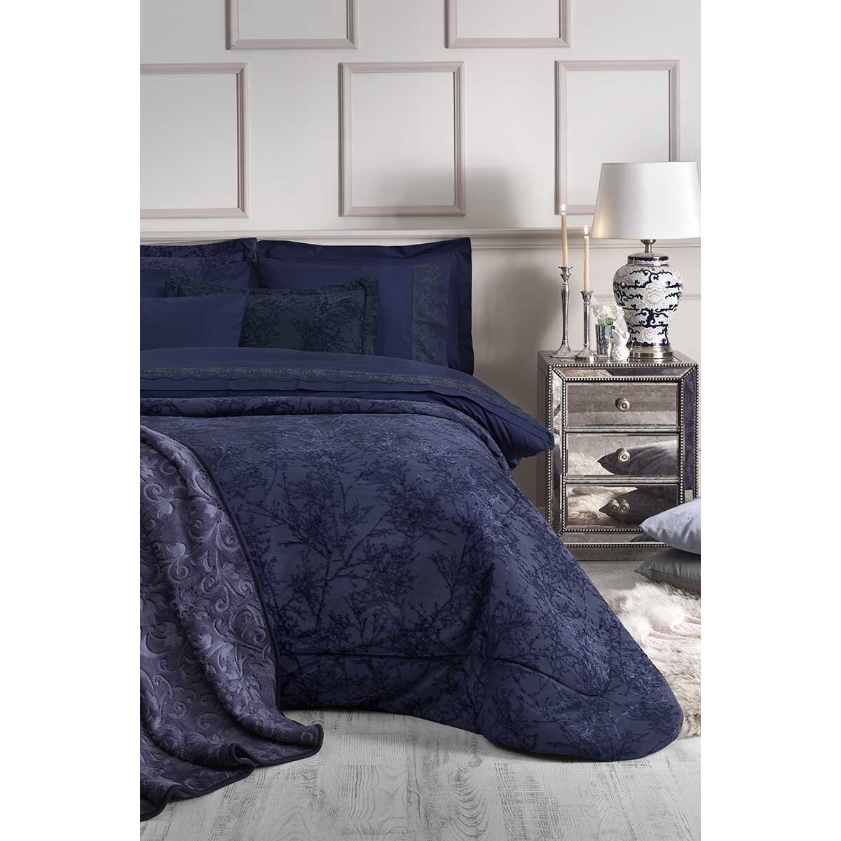 110000145805070.jpg Özdilek Branch Çeyiz Seti Lacivert 16 Parça - Görsel 1