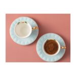 English Home Vanilla Porselen 2'li Kahve Fincan Takımı 90 ml Açık Mavi - Görsel 2
