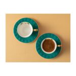 English Home Vanilla Porselen 2'li Kahve Fincan Takımı 90 ml Turkuaz - Görsel 2