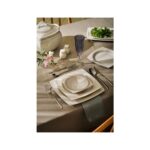 Emsan Fine Bone Dantel Yemek Takımı 60 Parça Kare