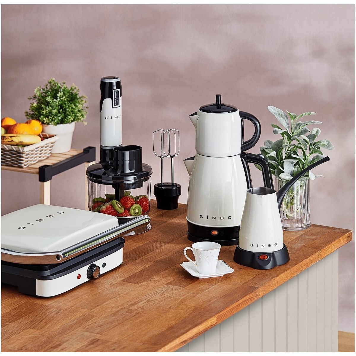 110000181463284.jpg Sinbo 4 Lü Krem Elektrikli Çeyiz Seti - Görsel 1