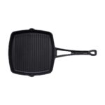 Lava 26x26 cm Döküm Demir Emaye Kaplama Izgara Tava - Metal Saplı, Isıyı Eşit Dağıtan Sağlıklı Pişirme