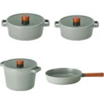 Neoflam Fika Gri 7 Parça Tencere ve Tava Seti