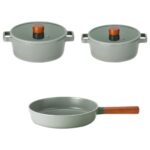 Primanova Neoflam Fika Gri 5 Parça Tencere ve Tava Seti