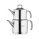 Korkmaz Proline Çaydanlık Takımı 1.8 lt 18/10 Cr-Ni Paslanmaz Çelik Ergonomik Kulplu