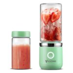 Yasomi Taşınabilir Kablosuz Şarjlı Cam Smoothie El Blenderi Yeşil (Yasomi Türkiye Garantili)
