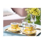 English Home Vanilla Porselen 2 Kişilik Kahve Fincan Takımı 90 ml Sarı-Turuncu - Görsel 2