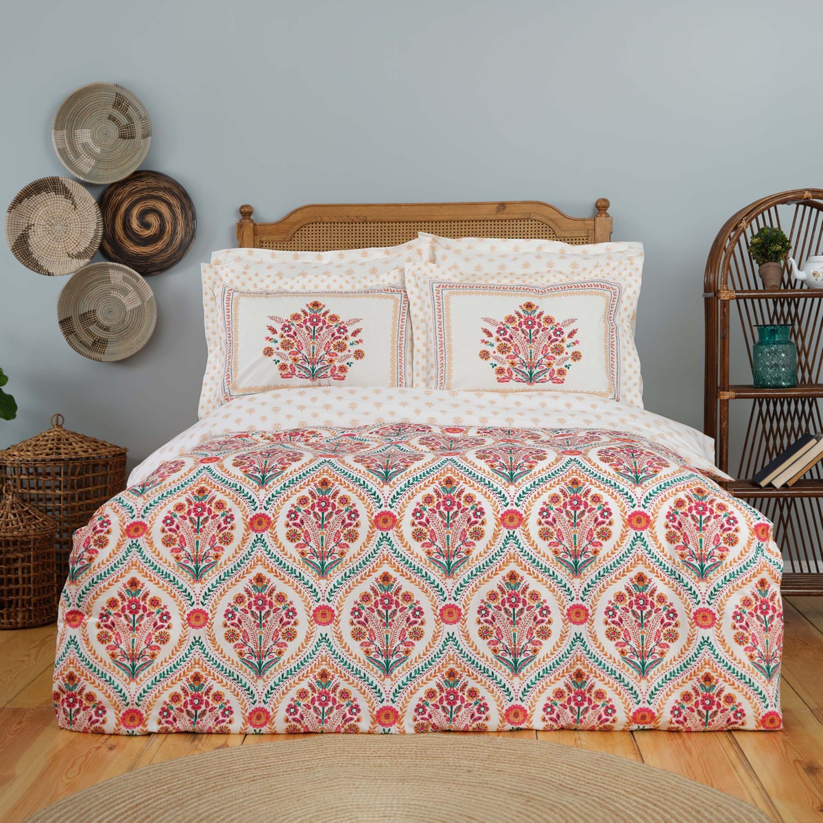 110000197641173.jpg Karaca Home Carmenta Kiremit %100 Pamuk Çift Kişilik Nevresim Takımı - Görsel 1