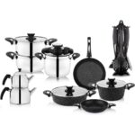 Schafer 20 Parça İndüksiyon Uyumlu Granit Kaplama Çelik Tencere Seti Siyah - Görsel 2