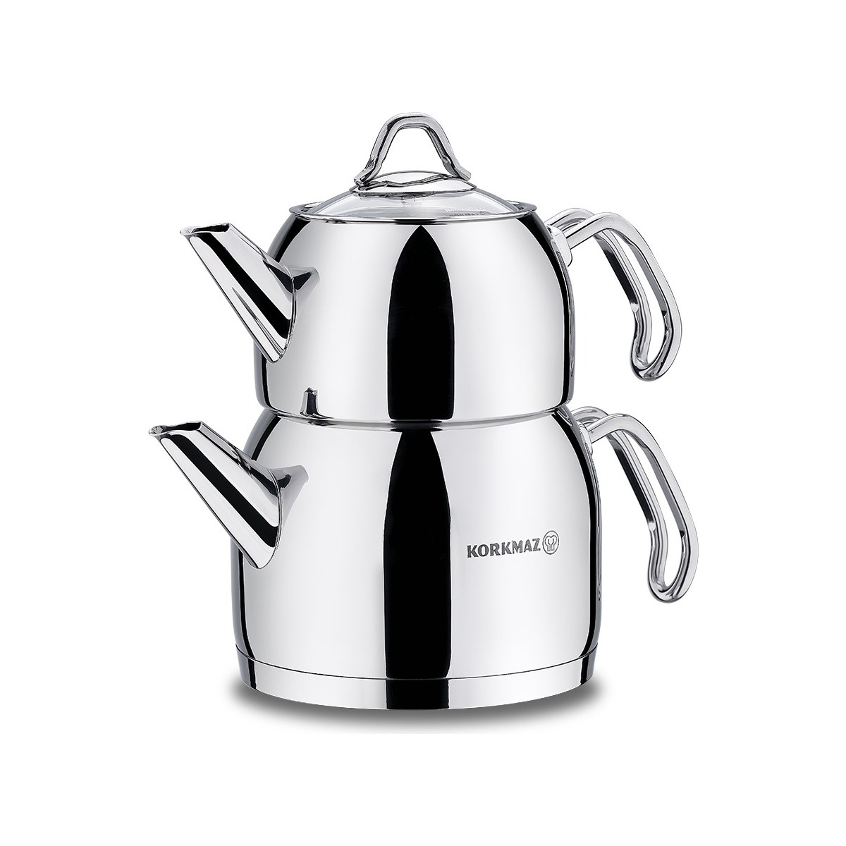 110000206253558.jpg Korkmaz Provita Maxi 2 Lt Paslanmaz Çelik Çaydanlık Takımı – 18/10 Cr-Ni, Üç Kat Taban, Parlak ve Dayanıklı Yüzey - Görsel 1