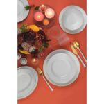 Kütahya Porselen Inci Bone Kalipso 53 Parça 12 Kişilik Yemek Takımı Altın File - Görsel 2