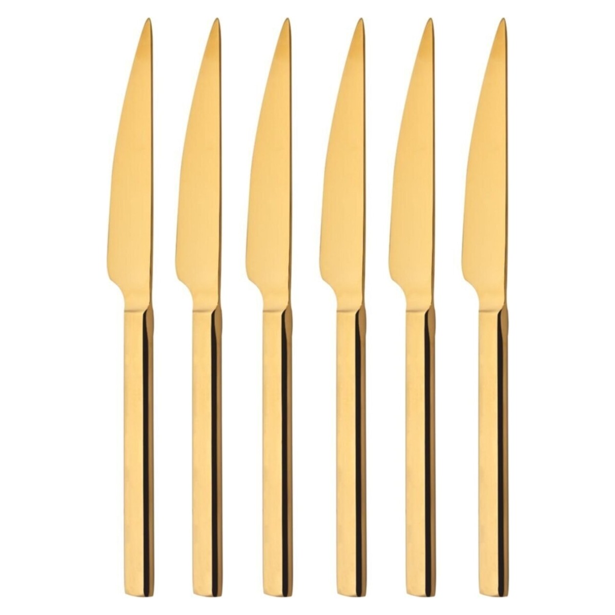 110000210808172.jpg Dmr Life Pırlanta Titanyum Gold Tatlı Bıçak 6 Adet - Görsel 1