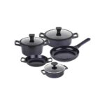 Tantitoni Döküm Yapışmaz Kaplamalı Indüksiyon Tabanlı Mor 8 Parça Tencere Seti