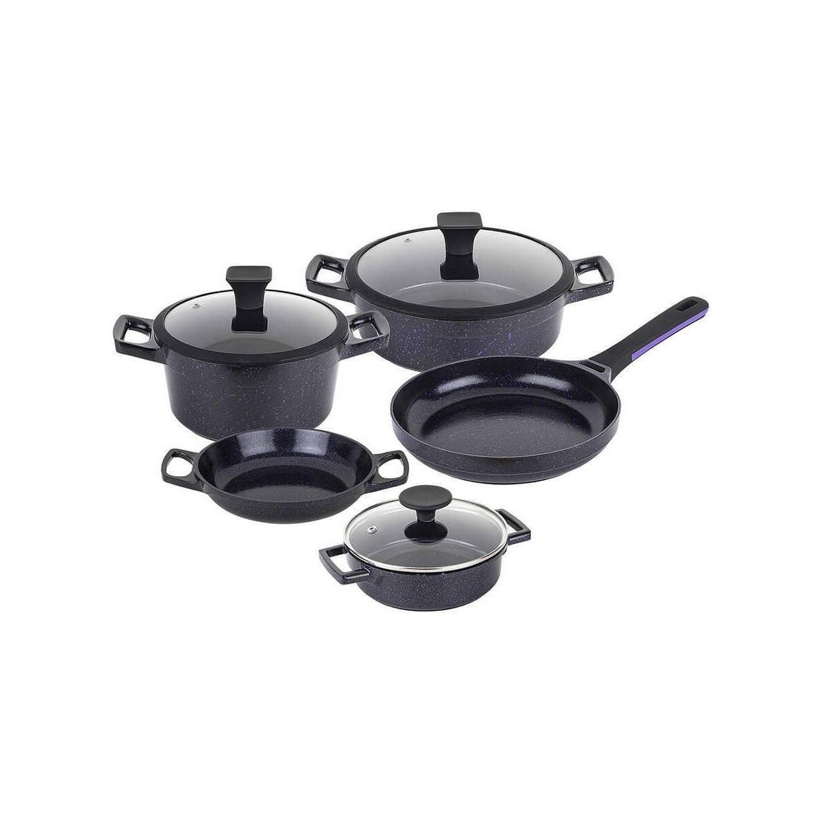 110000213477484.jpg Tantitoni Döküm Yapışmaz Kaplamalı Indüksiyon Tabanlı Mor 8 Parça Tencere Seti - Görsel 1