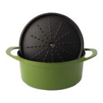 POT ART Fonksiyonel Kapaklı Yeşil Derin Döküm Tencere 24 cm - Görsel 2