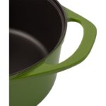 POT ART Fonksiyonel Kapaklı Yeşil Derin Döküm Tencere 24 cm - Görsel 4