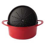 POT ART Fonksiyonel Kapaklı Kırmızı Derin Döküm Tencere 24 cm - Görsel 2