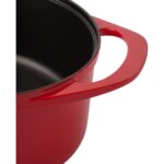 POT ART Fonksiyonel Kapaklı Kırmızı Derin Döküm Tencere 24 cm - Görsel 4