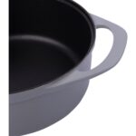 Pot Art Fonksiyonel Kapaklı Gri Derin Döküm Tencere 28 cm - Görsel 4