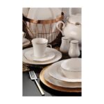 Kütahya Porselen Bone Olympos 54 Parça 12 Kişilik Krem Yemek Takımı – Zarif ve Modern Tasarımlı Kaliteli Porselen - Görsel 3