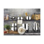 Kahramanlar Akasya Çeyiz Seti Çelik Tencere Seti 18 Parça Gold 2002G