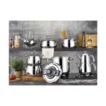 Kahramanlar Akasya Çeyiz Seti Çelik Tencere Seti 18 Parça Silver 2002P