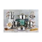 Kahramanlar Bahar Çeyiz Seti  Çelik Tencere Seti 18 Parça Gold 2110G