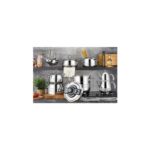 Acar Akasya 18 Parça Platin Gümü Çelik Tencere Seti