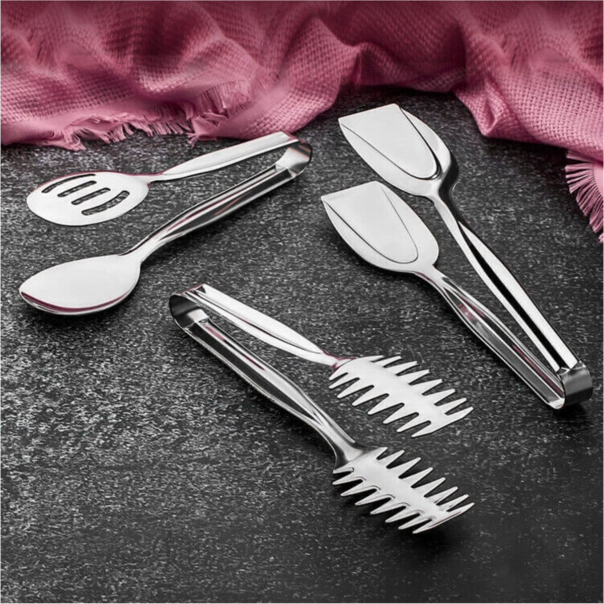 110000242422235.jpg Brondoff 3 Parça Çelik Servis Maşa Seti - Görsel 1