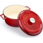 Lava Döküm Yuvarlak Tencere (Ø)28 Cm. Iç Krem, Kırmızı - Görsel 2