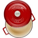 Lava Döküm Yuvarlak Tencere (Ø)28 Cm. Iç Krem, Kırmızı - Görsel 3