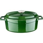 Lava Döküm Oval Tencere 21X27 Cm, Majolica Yeşil